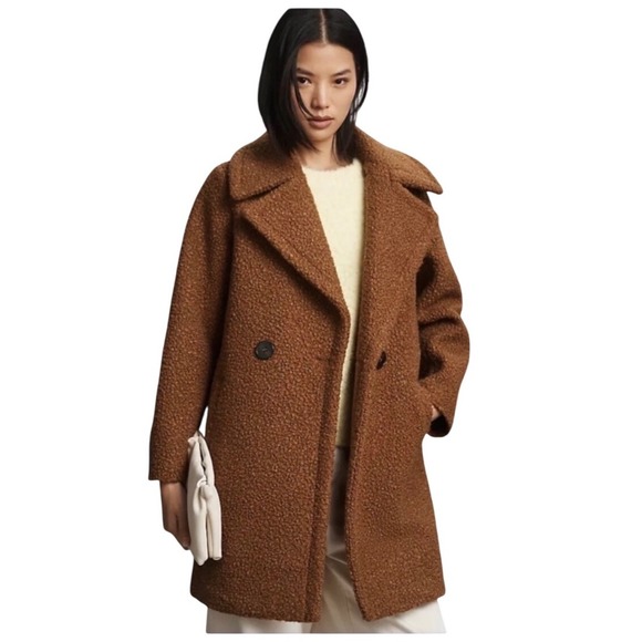 NVLT Cozy Teddy Sherpa Fleece Double Breasted Coat Women's M/M Warm Winter - Picture 3 of 8